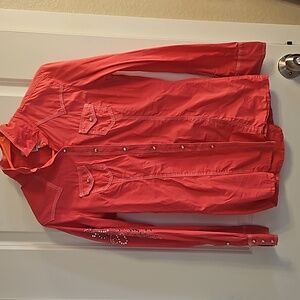 Small Hot pink Ariat button up top